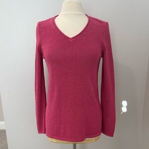 J. McLaughlin Callum knit sweater ladies pink vneck S/M excellent condition